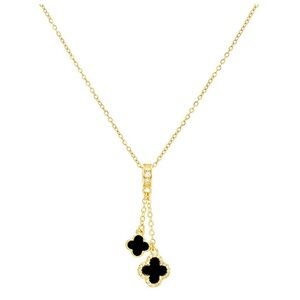 NWT fourleaf clover necklace tripleplated in 18k gold-waterproof-hyperallergenic
